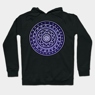 Flower mandala blue and white Hoodie